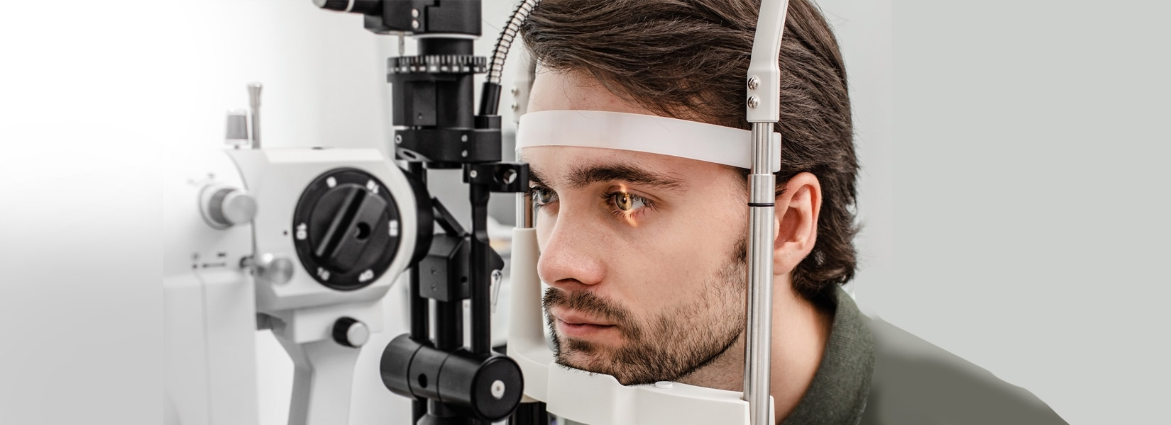 young man during eye exam in Urbana
